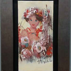 Μουρατίδου Φώφη ζωγραφική κοριτσι με λουλούδια